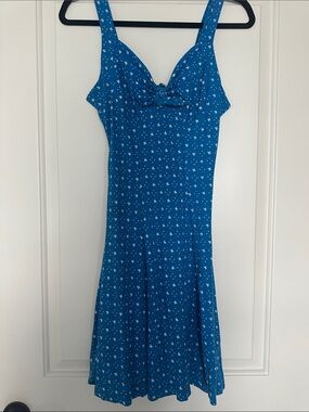 Blue Tie-Front Sundress